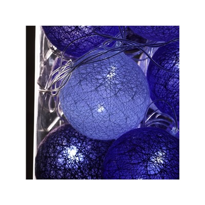 Гирлянда «Нить» 5 м с насадками «Клубки сиреневые», IP20, прозрачная нить, 20 LED, свечение белое, 220 В