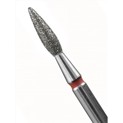 MANITA Фреза алмазная пламя острое для аппаратного маникюра 856.104.243.080.023 ФАП-2.3-8М, красная насечка, ø 2,3 мм, 5 шт. 28341