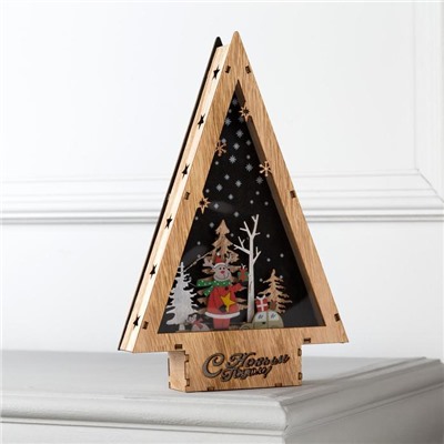 Светодиодная фигура «Новогодний олень» 19×30×4.5 см, дерево, батарейки АААх2 (не в комплекте), свечение тёплое белое