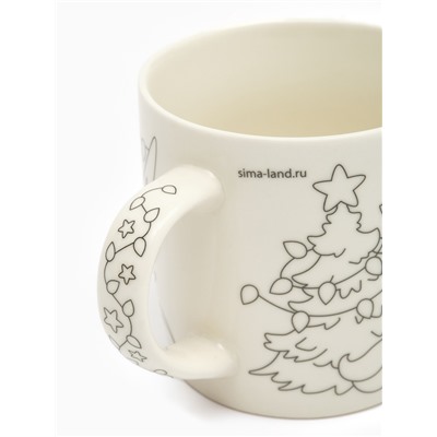 Роспись кружки и шара красками «Лошадка с подарком», 300 мл