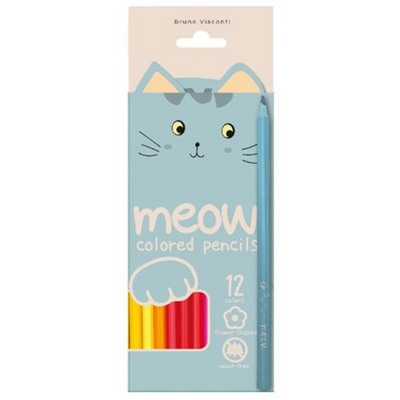 Карандаши пластиковые 12цв "MEOW" 30-0132 Bruno Visconti