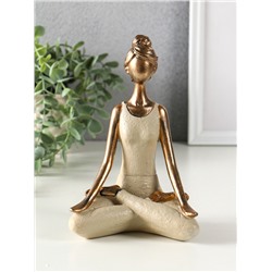 Фигура полистоун «Девушка на йоге - дыхание», под бронзу, 8×13×19 см