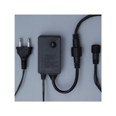 Гирлянда «Водопад» 2×1.5 м, IP44, УМС, тёмная нить, 400 LED, свечение белое, 8 режимов, 220 В