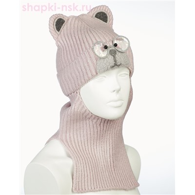 01-48-H Балаклава-шлем для девочки флис (50-52)