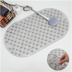 Набор для ванной SAVANNA «Селест», штора 180×180 см, ковёр 38×69 см, серый