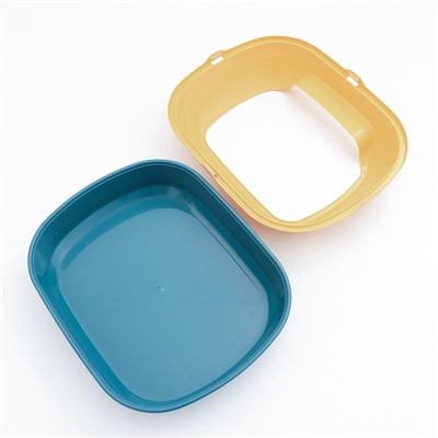 Туалет с бортом 46×38×18 см, голубой