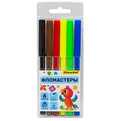 Фломастеры 6цв "Веселые друзья" п/уп (1481505) SILWERHOF