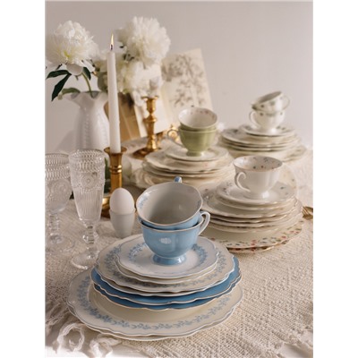 Чайная пара WY Royal blue, фарфор, 220 мл, голубая