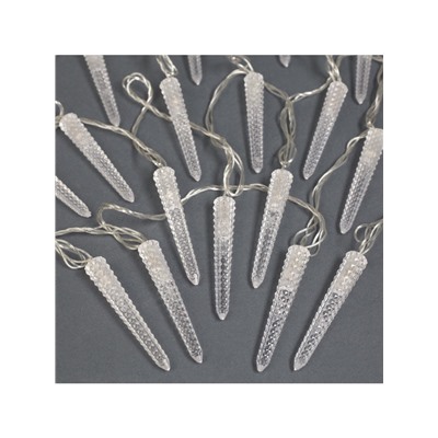 Гирлянда «Нить» 5 м с насадками «Сосульки граненые», IP20, прозрачная нить, 20 LED, свечение мульти (RG/RB), мигание, 220 В