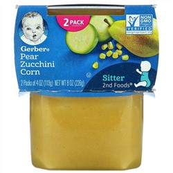Gerber, Pear Zucchini Corn, Sitter, 2 Pack, 4 oz (113 g) Each