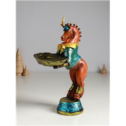 Фигура-подставка для мелочей «Лошадь с подносом», полистоун, 33×20×14 см