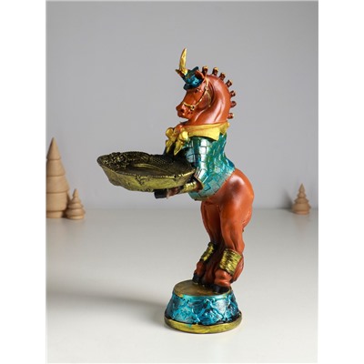 Фигура-подставка для мелочей «Лошадь с подносом», полистоун, 33×20×14 см