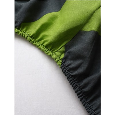 Простыня на резинке 1.5-спальная «Этель. зелёная шеврон», 160×200+25 см, поплин