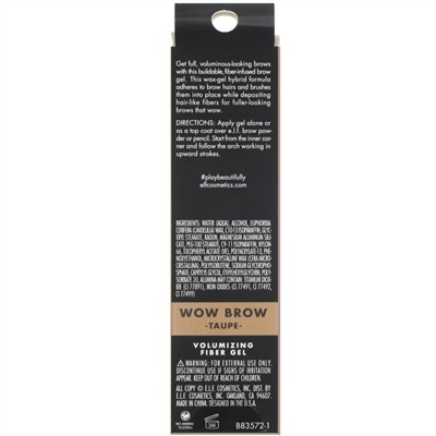 E.L.F., Wow Brow Gel, гель для бровей, серо-коричневый, 3,5 г (0,12 унции)
