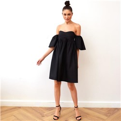 Платье с открытыми плечами MIST, размер 48, цвет чёрный