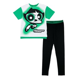 Комплект трикотажный для девочек: фуфайка (футболка), брюки (легинсы)