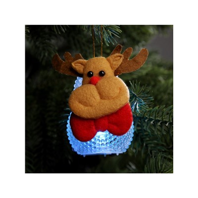 Ёлочная игрушка «Оленёнок», 10 см, от батареек, свечение мульти (RGB)