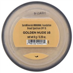 bareMinerals, Original, тональная основа, SPF 15, оттенок «Золотистый нюдовый 16», 8 г