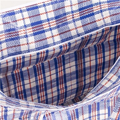 Сумка хозяйственная, 115 л, 70×30×55 см, синяя/белая