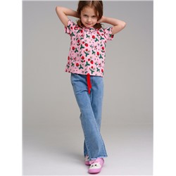 Брюки текстильные джинсовые для девочек