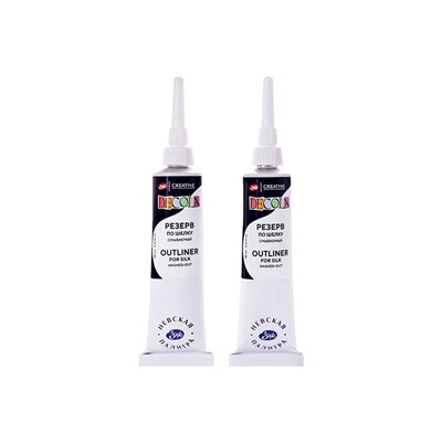 Краска по ткани (шелку), набор 6 цветов × 50 мл, ЗХК Decola «Батик» (резерв 2 штуки × 18 мл), акриловая на водной основе, (4441448)