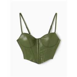 Корсет женский кожаный MIST, размер XS, хаки