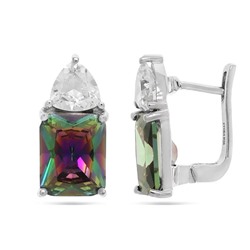 Серьги из серебра мистик кварц, Эмилия