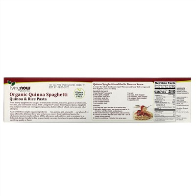 Now Foods, Real Food, спагетти из органической квиноа, 227 г (8 унций)