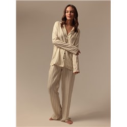 Пижама женская (рубашка, брюки) SL HOME Linen, размер 40-42