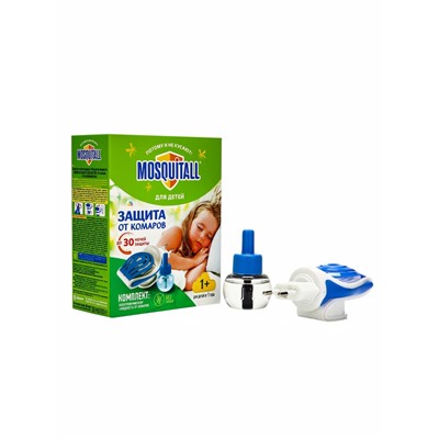 Комплект Mosquitall «Нежная защита для детей», электрофумигатор + жидкость от комаров, 30 ночей, 30 мл