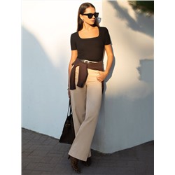 Футболка из трикотажа в широкий рубчик