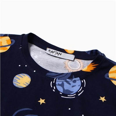 Пижама для мальчика (футболка и шорты) KAFTAN: Space, тёмно-синяя, размер 28 (86-92 см)