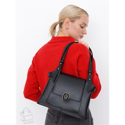 Сумка женская кожаная 2388Y black Polina&Eiterou