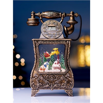 Фигура светодиодная «Телефон» 34×16×9 см, от батареек 3хААА, музыка, USB, свечение тёплое белое