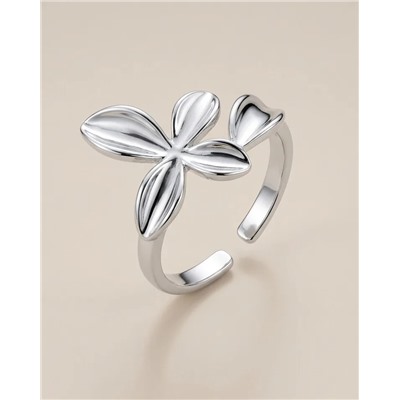 Кольцо с белым серебрением