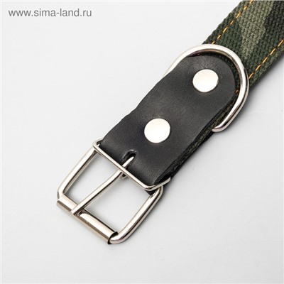 Ошейник брезентовый двухслойный «Камуфляж», 72×3.5 см, ОШ 45-60 см