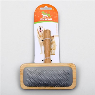 Пуходерка в деревянном корпусе, с каплями, 12.2×13.5 см