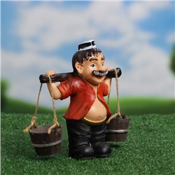 Садовая фигура из полистоуна «Дедушка с ведрами», 20×7×19 см, Greengo