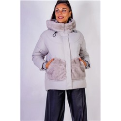 Зимняя куртка с капюшоном Меховая отделка арт.631 (Серый)