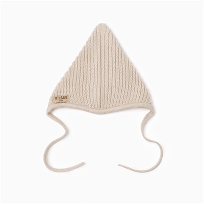 Шапка вязаная детская MINAKU, цвет бежевый, размер 42-44