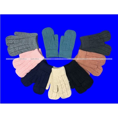 Варежки женские двойные внутри с мехом арт. 6385