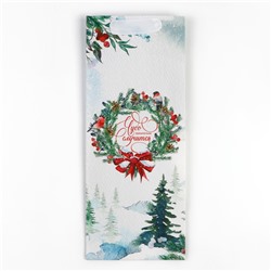 Пакет новогодний подарочный под бутылку, треугольный «Чудо», 13×32×11 см