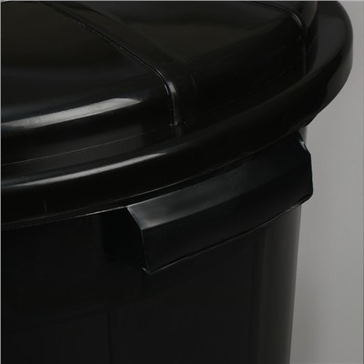Бак хозяйственно - бытовой, 50 л, полипропилен, с крышкой, чёрный