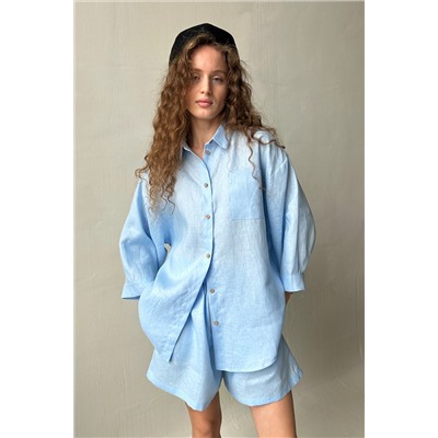 Костюм лён  SET019/17/Нимбовое облако