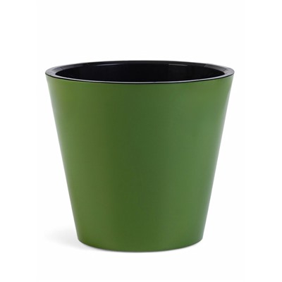 Кашпо для цветов с дренажной вставкой Rosemary, 5 л, d=23 см, пластиковое, зелёное