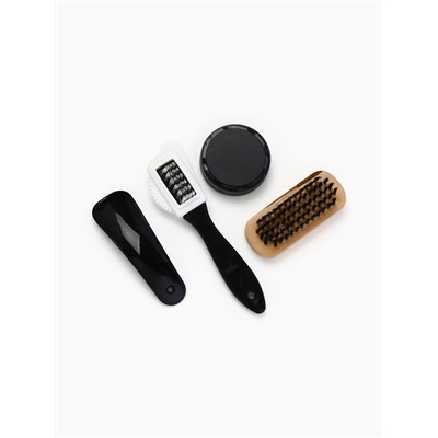 Подарочный набор дорожный для обуви «Идеальный мужчина»: щётка 2 шт., губка, лопатка