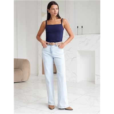 Топ с двуслойной зоной бра на бретелях из хлопка