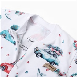 Комбинезон детский MINAKU New Year's cars», рост 80-86 см, белый