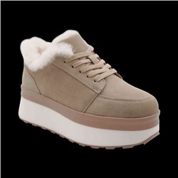 Ботинки на меху ZP303 бежевые