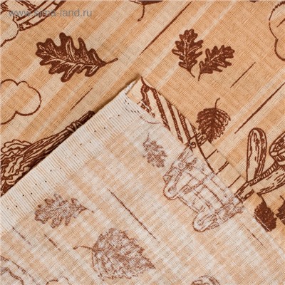 Простыня вафельная для бани «Банька» 145×180 см, 100% хлопок, бежевая